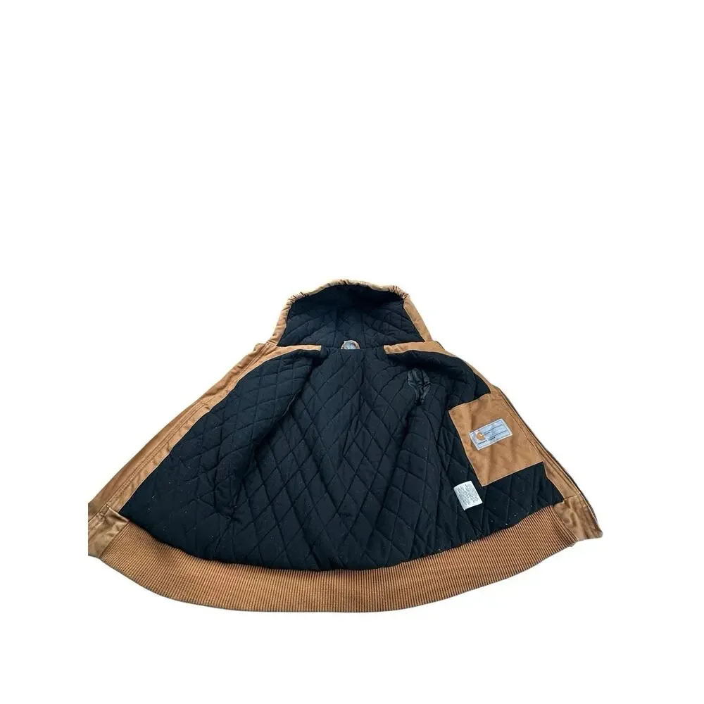 Carhartt Jacket Quilt Lined YOUTH Size M (10/12) BRN Brown Hooded